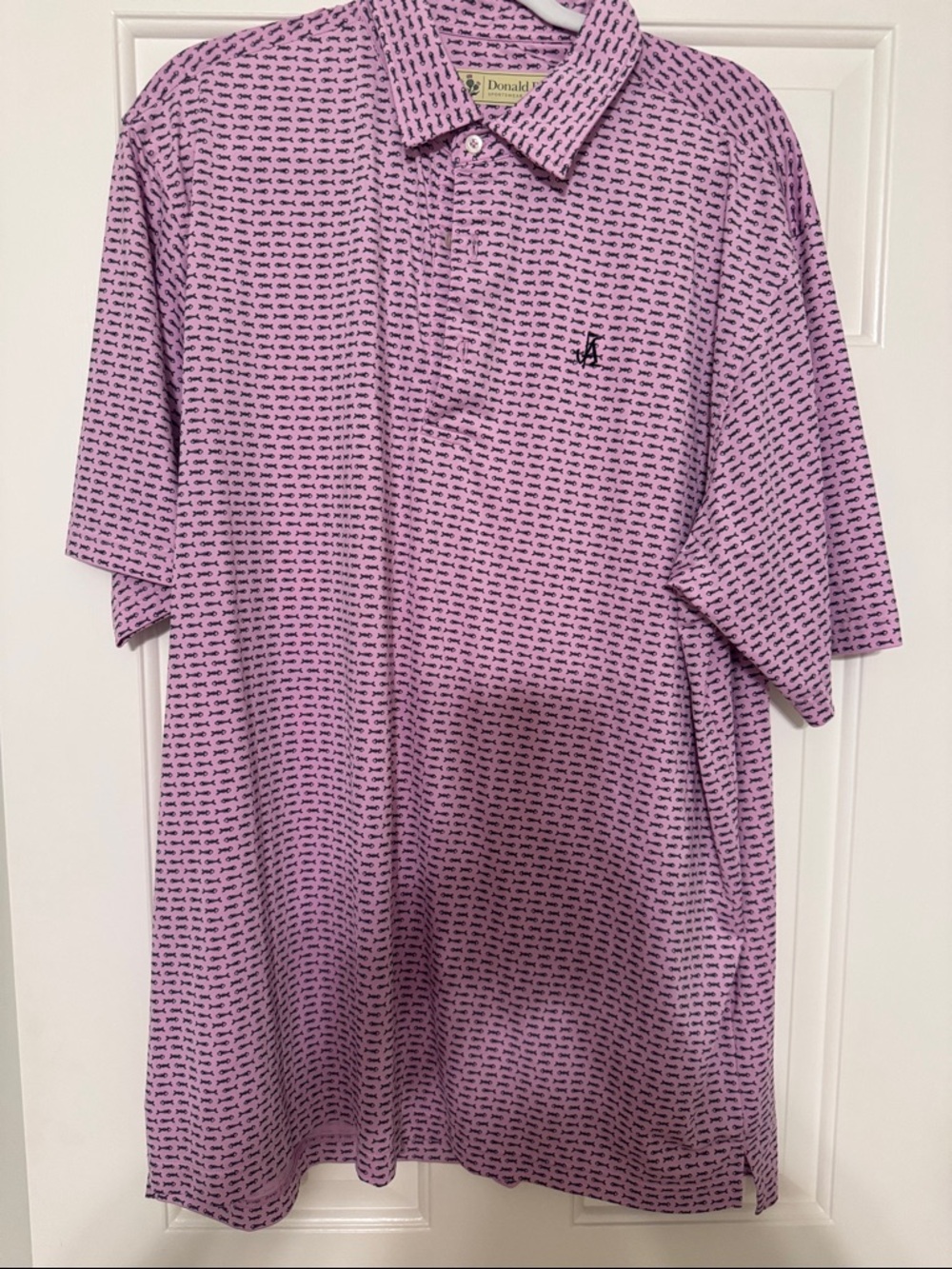 Donald Ross Lavender Polo Shirt with Micro-Pattern